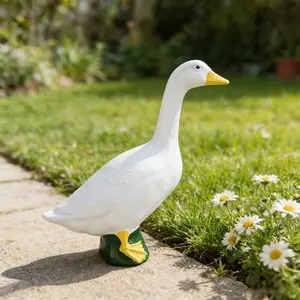 Union Products Porch Goose Statue 6.5 Inch, Decorative Wild Goose Design, Durable Plastic Material, Ideal for Outdoor Lawn, Garden & Patio Decoration