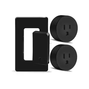 Remote Control Outlet Plug , Buckle Design & Removable  Light , 300 ft, 1500W On Off Power  for Household Appliances, No Wiring No WiFi, Programmable, Black(2 Pack)