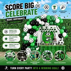 Soccer Balloon Arch Kit, Green & Black Sports Theme Balloon Garland with Balloon Foil Accents, Universal Football Decor for Match Day, Birthdays, Team Events & Celebrations