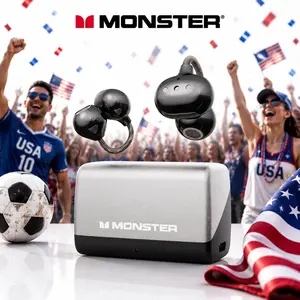 Monster Airclip Ear Clip Wireless Earbuds, Bluetooth 6.0, 165H Playtime, Open Ear Design, Lightweight Fit, Clear Calls, IPX6 Waterproof Headphones for Workout, Travel & Everyday Listening - SummerWins - DealsForYouDays