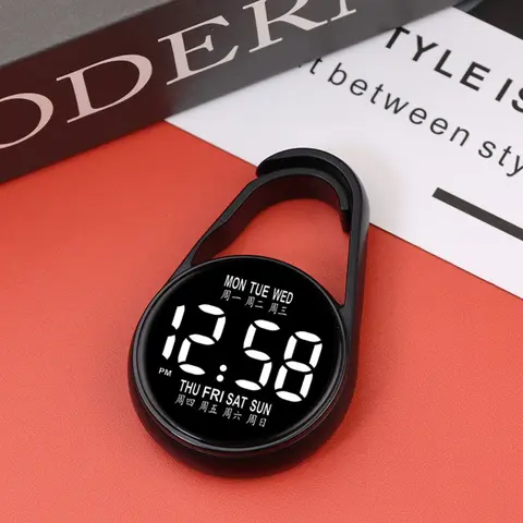 Women's Creative Fashion Watch, Student Pendant Watch, Simple Mini Digital Watch with Night Light and Week Display, Portable Waterproof Plastic Pocket Watch, Luminous Waterproof Watch