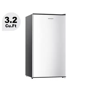 BANGSON 3.2 Cu.Ft Mini Fridge with Freezer, Compact Fridge, Energy-efficient Refrigerator, Quiet,Single Door Small Refrigerator, Drink Refrigerator, Garage Fridge, Room Fridge, Protable Refrigerator, Silver, Black, White