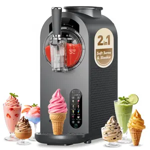 2-in-1 Soft Serve Ice Cream & Slushie Machine, Stay Frozen for up to 12 Hours, No Ice Needed 35mins Flash Chilling Ice Cream Maker with 8 Presets, LED Display & Auto Clean for Home & Party giftideas