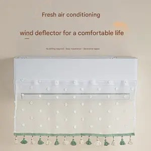 2026 New Mesh Printed Air Conditioner Dust Cover, Wind Deflector Board, Universal Hanging Ac Cover, Wall Mounted, No Power Needed