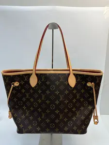 Pre-owned Louis Vuitton leather Tote Bags pre loved neverfull mm rose red inside lining