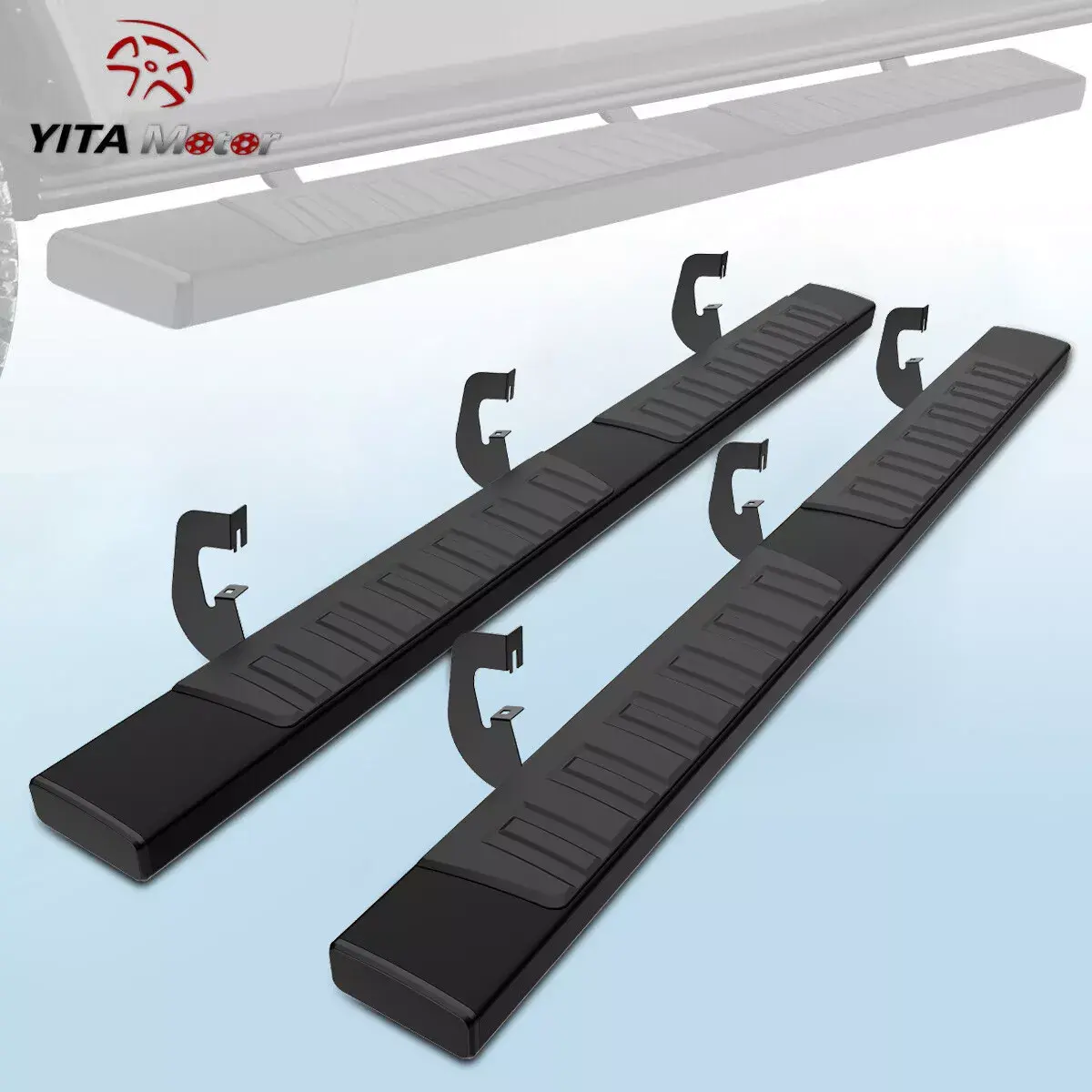 OEDRO 6 inch Running Boards Compatible with 2007-2018 Chevy Silverado/GMC Sierra 1500, 2007-2019 2500HD 3500HD Double/Extended Cab, Textured/Side Step/Nerf Bars (Incl. 2019 Sierra 1500 Limited)