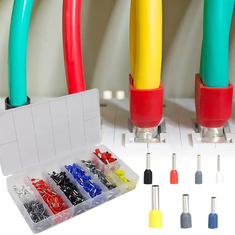 1900 Pcs Wire Ferrules Kit,7 Sizes Insulated Cord End Terminals Set,22-10 AWG Crimp Tube Pin Connector Combo with Storage Box for Electrical,Audio,Solar DIY,Halloween Christmas Fathersdaygift,Tools & Hardware