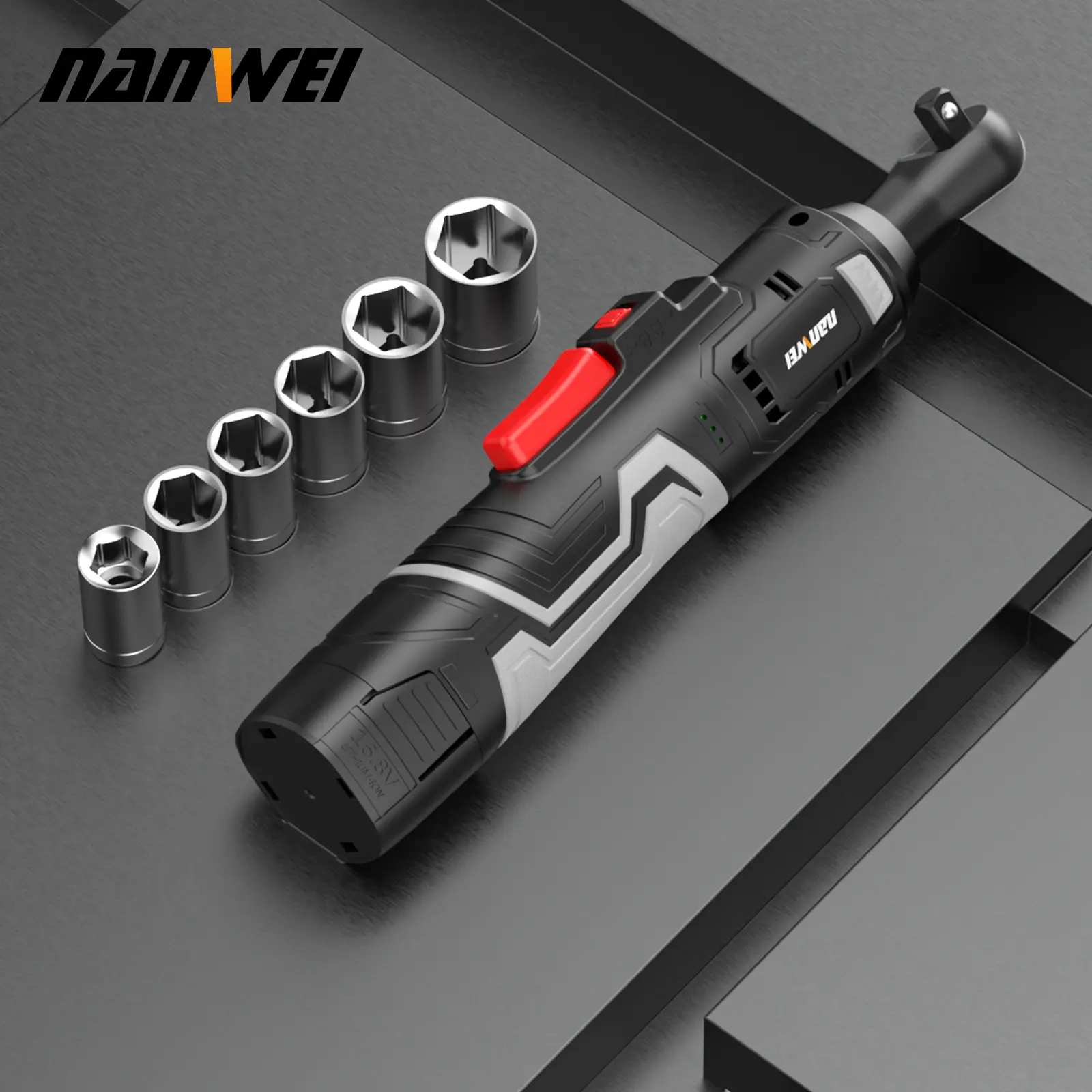 NANWEI 16.8V Electric Ratchet Wrench, 3/8" cordless ratchet with 2 Batteries, 40 Ft-lbs, Ultimate Mechanic Tool Set, Ratchet Wrench, Power Ratchet Tool Kit (16.8V 3/8" Cordless Ratchet)