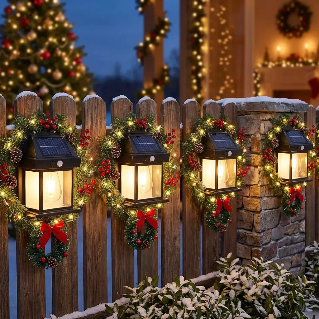 Solar Outdoor Lights, Outdoor Patio Lights - 10-Minute Installation for Fence or Wall Mounting, Includes Tools, Yard Lighting