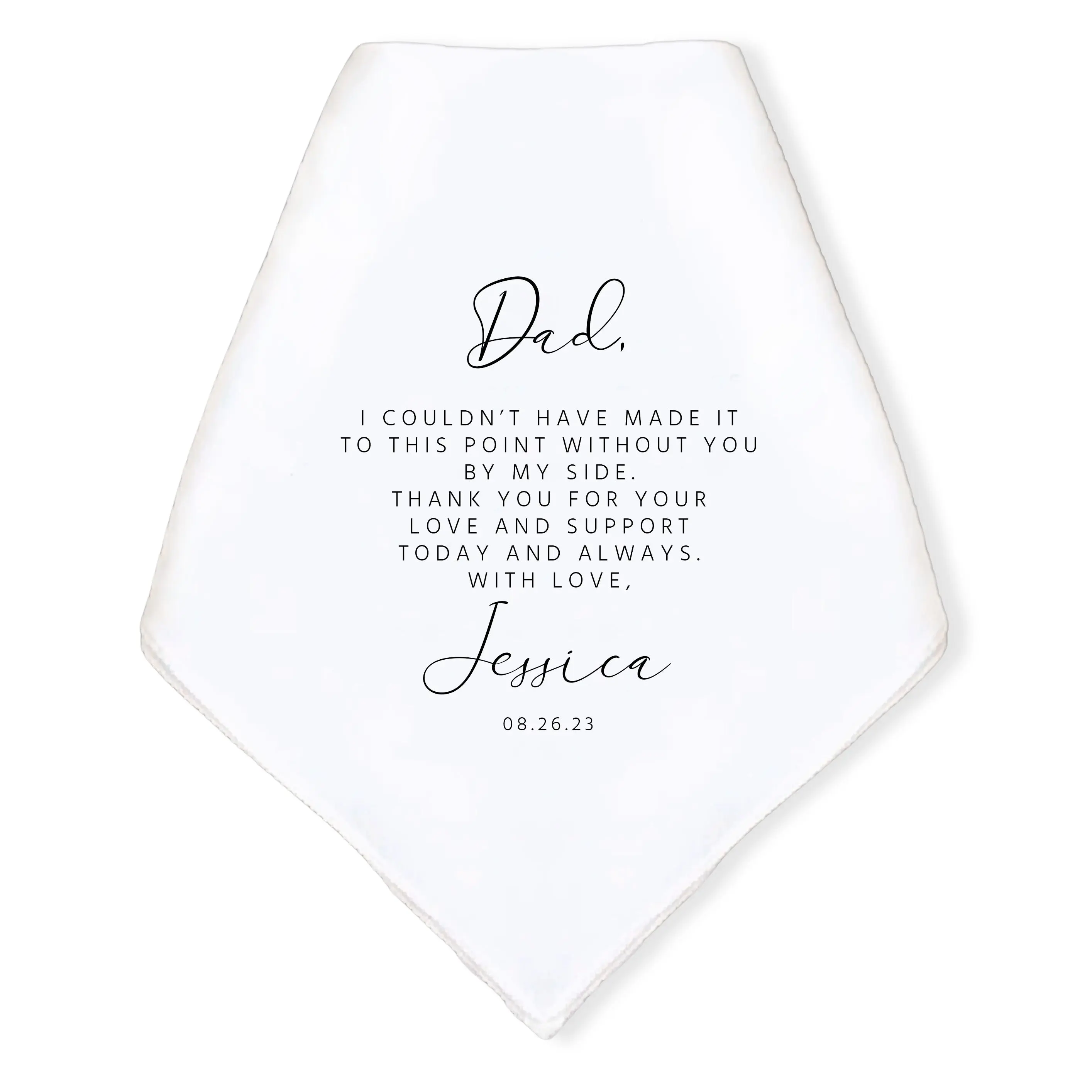 Personalized Wedding Handkerchief - Heartfelt Gift for Father of the Bride - Thoughtful Customized Gift for Dad from Bride - Custom Gift Keepsake for Dad