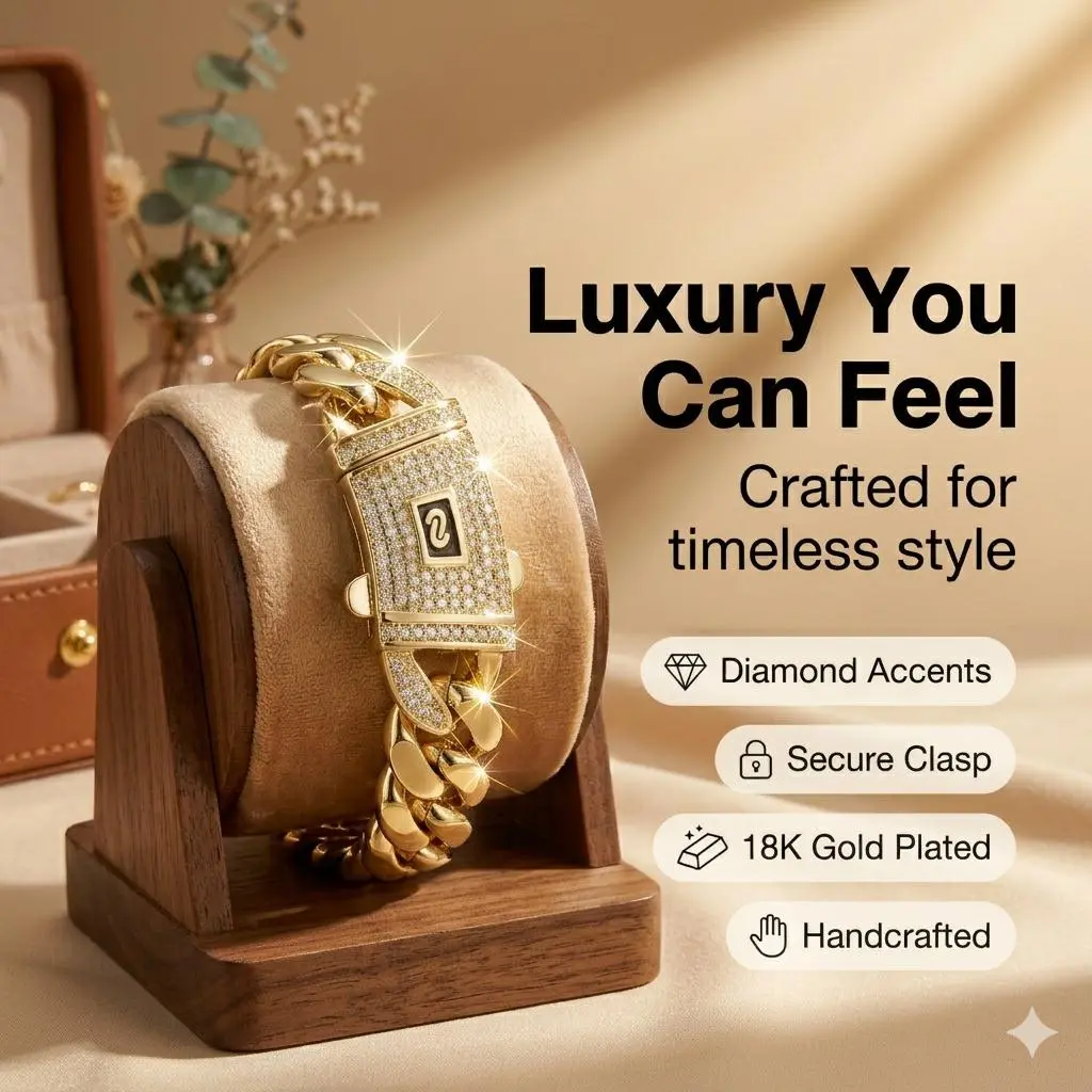 14K Gold Plated Iced Out Cuban Link Bracelet for Men Women, Lab Diamond Pavé Box Clasp Hip Hop Jewelry, Heavy Bling Streetwear Bracelet, 14K Gold Shine Luxury Gift, Handcrafted Durable Links Valentine Gift Stuffer Gift Surprise Gifts Themed Gift Box