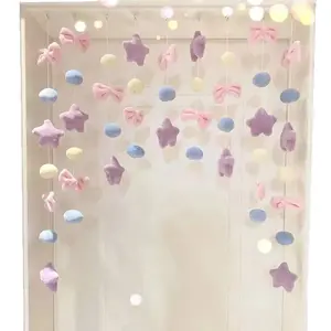 Purple Planet 3D No-Drill Door Curtain - Decorative Hanging Decor, Renter-Friendly Hanging Decor for Home, Children's Room Door & High-Aesthetic Wall Use