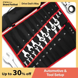 【GARVEE】 Ratcheting Wrench Set 20 PCS SAE 1/4"-3/4", Metric 6-19mm, Flex Head 72-Tooth, Chrome Vanadium Steel, Includes Storage Bag Hand Tools Metal Heavy Duty