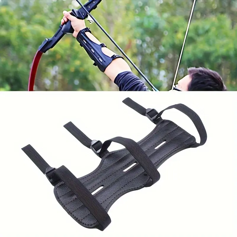 Archery arm guard, leather forearm protector, adjustable bow arm guard, very suitable for outdoor hunting and practicing archery