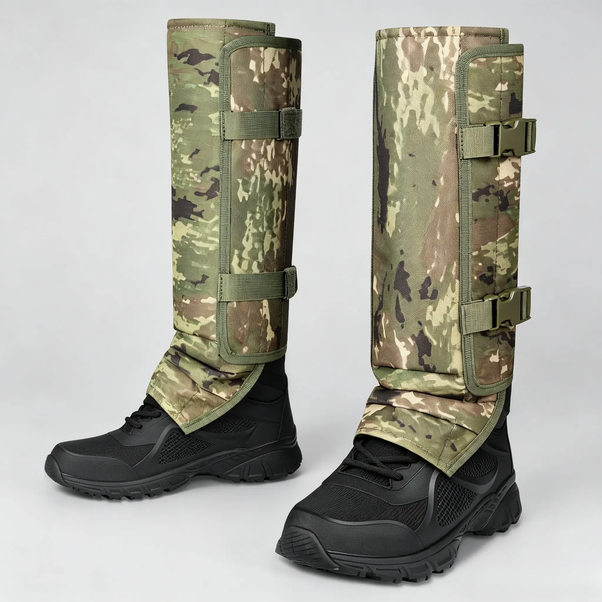 Anti-Snakebite Leg Gaiters - Anti-Bite Protective Gear for Jungle Trekking, Black/Camouflage Boot Guards