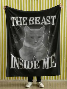 The Beast Inside Me Cat Funny Meme Throw Blanket, Funny Blanket, Meme Blanket