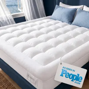 Niagara Cloud-Like 100% Cotton Soft Mattress Pad - Pillow Top Construction Pads/Toppers/Protector, Cooling for Hot Sleepers, OEKO-TEX Standard 100, Machine Washable White Mattress Topper