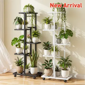 #summergarden Raybee Metal Plant Stand 6-Tier Indoor & Outdoor Vertical Iron Flower Shelf for Multiple Plants Rust-Free Iron Plant Organizer Rack for Planting Pots Tall Flower Pot Holders for Patio Garden Corner Living Room Balcony Sun Room