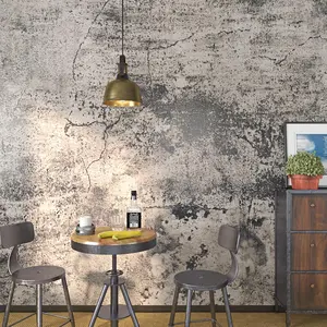Grey Cracked Concrete Wallpaper Roll Peel and Stick Matte Concrete Countertop Contact Paper Self Adhesive Removable Vinyl Retro Cement Wall Paper for Bedroom Kitchen Drawers Thick