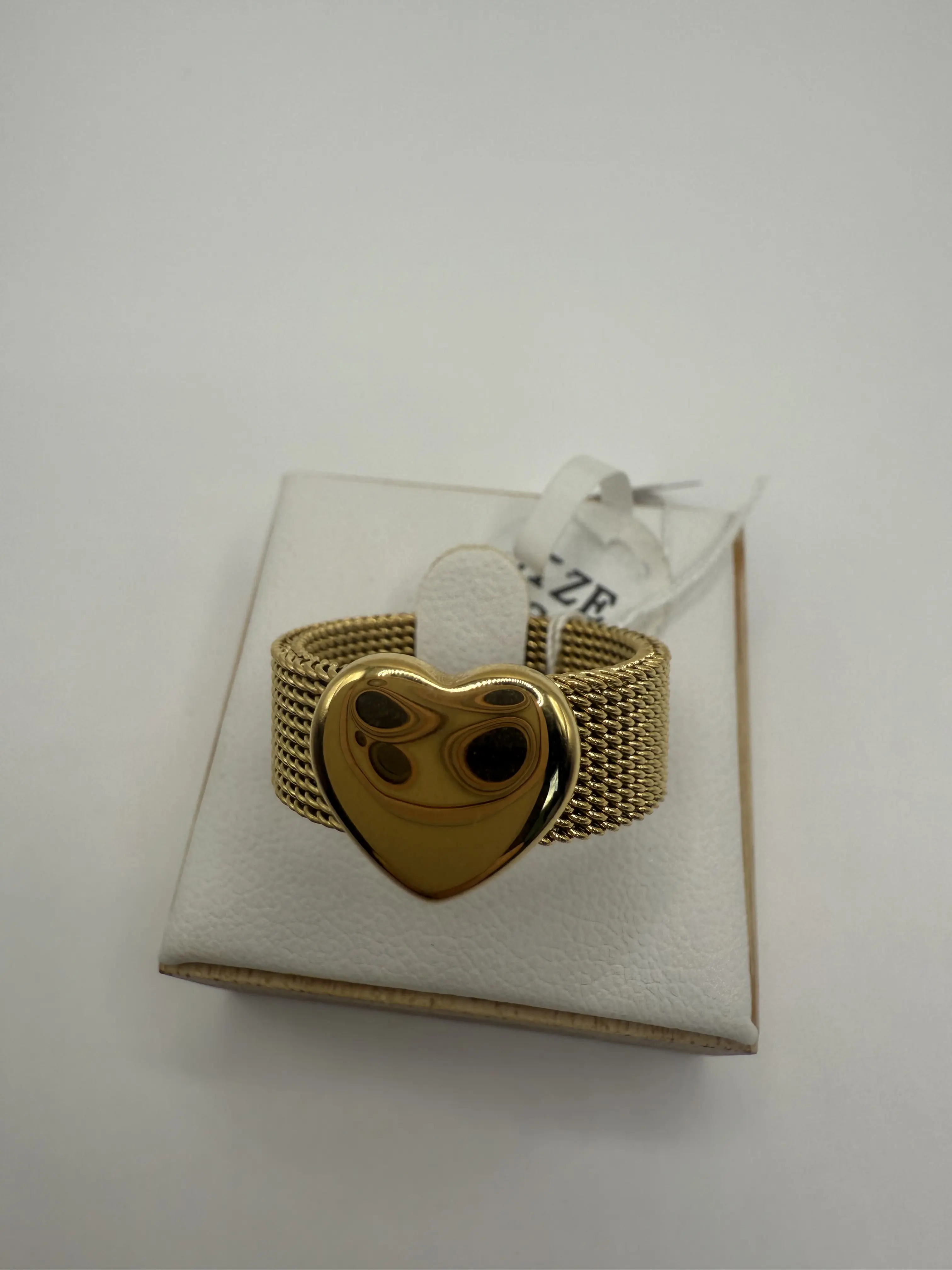 R382- Love Heart Mesh Rings Charm Reticulate Round!