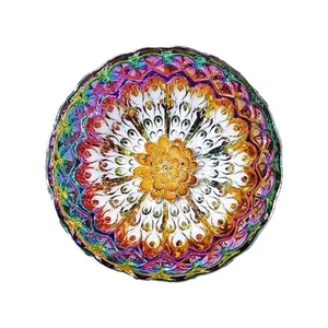 Handmade Jian Zhan ware teacup – iridescent peacock feather design, multicolored glaze with a central gold flower motif, Rainbow Ceramic Tea Cup, Chinese Heritage Craft, Gift Box Included, A Timeless Collectible & Perfect Gift