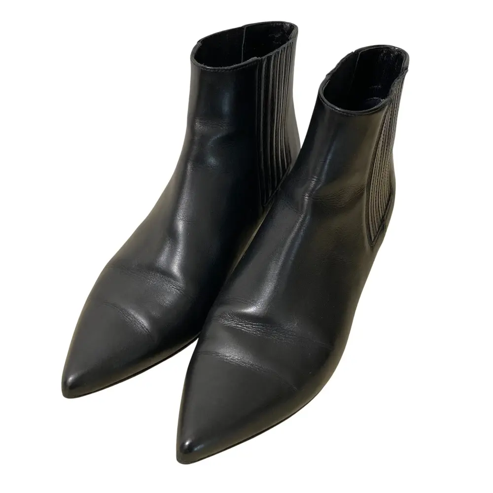Pre-owned Celine Calfskin Small Leather Goods Leather Chelsea Ankle Boots
