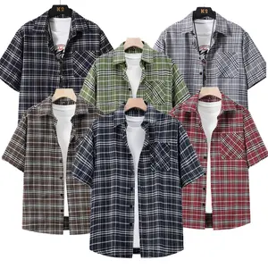 Men's Plaid Short Sleeve Button Down Shirt |     Casual Streetwear Check Shirt with Chest Pocket for Summer Daily & Skate Style