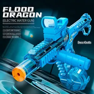 Tactical Automatic Water Gun with LED Light-Up Muzzle, 32+ FT Long Range Powerful Squirt Gun, High Capacity Battery Powered Blaster for Summer Battles & Outdoor Fun
