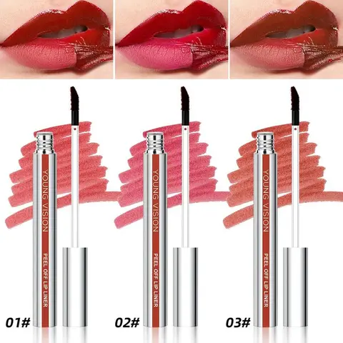 3-Pcs Nude Lip Liners Cosmetic Makeup Set (3counts/set) - Waterproof Matte Stain, Non-Fading Peel-Off Tint, 24H Color Hold, Effortless Precision & Full Coverage