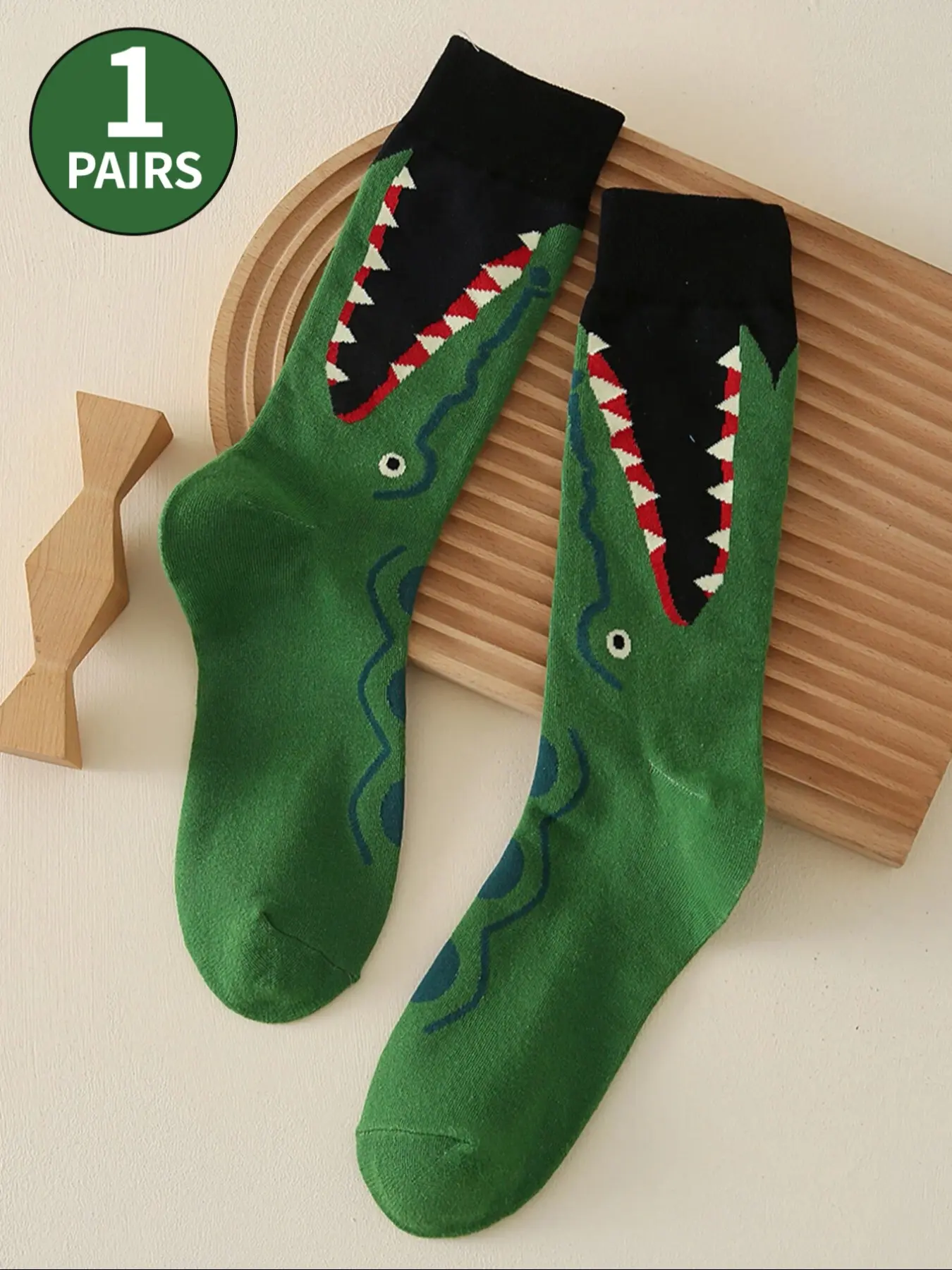 Men's & Women's Unisex Crocodile Animal Mid-Calf Socks, Fun Patterned Print Socks, Trendy Outdoor Activities, All-Season Wear, Couples' Fashion