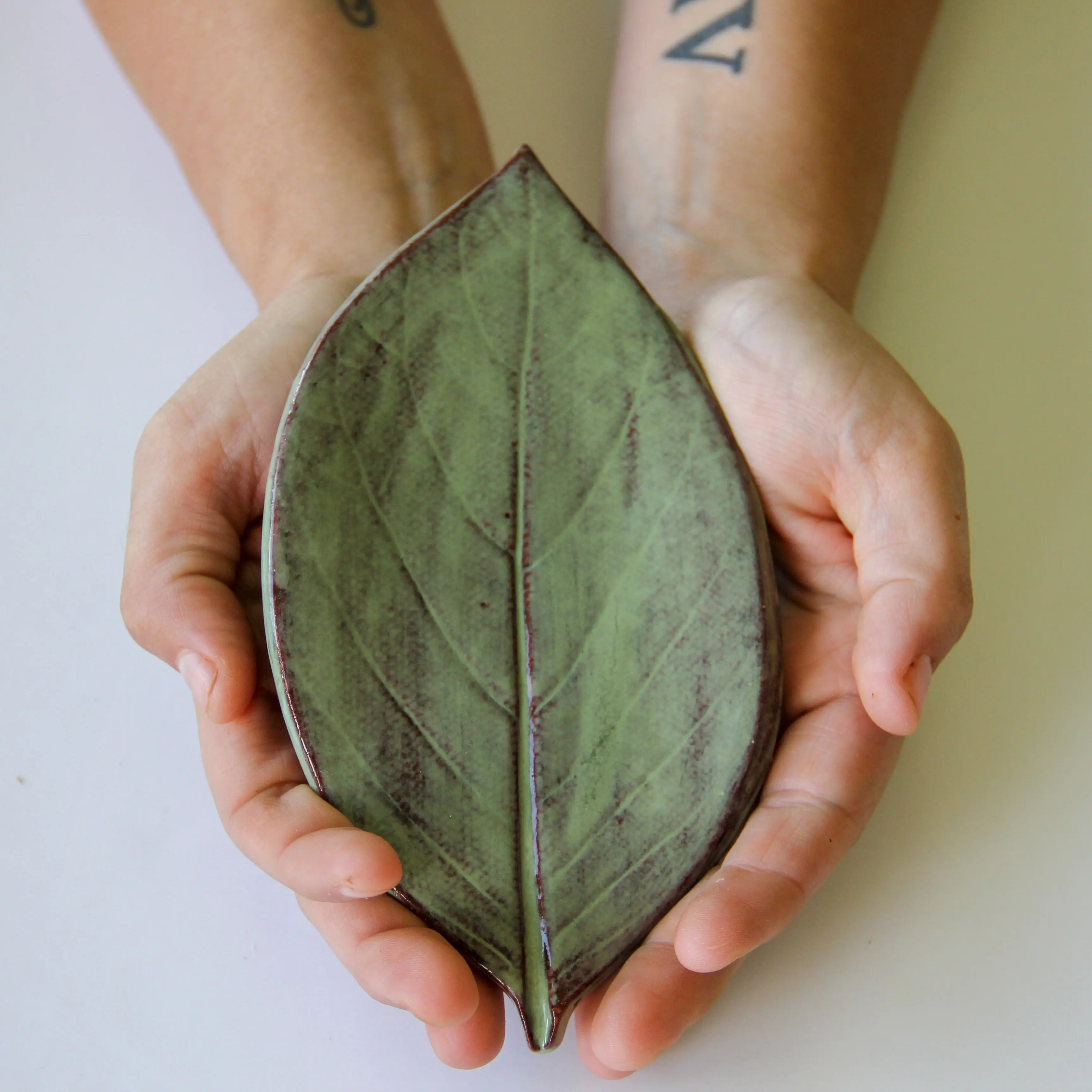 Large Leaf Dish Ceramic Plates Handmade Irregular