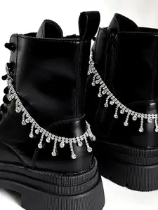 Luxury Rhinestone Chain Canvas Shoes Accessory, Sparkling Rhinestone Buckle, Versatile Shoe Chain, Unique Style, Perfect for Any