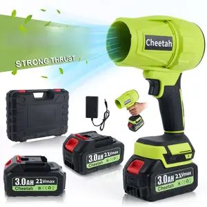 Cordless Leaf Blower with Two 3.0Ah 21Vmax Rechargeable Batteries Adjustable Speed for Drying Cars Cleaning Patios Driveways Garden Cleanup Lightweight Portable Design