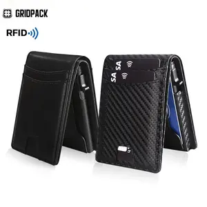 Men’s Minimalist Wallet, RFID Blocking Pop Up Card Holder with ID Window, Slim Bifold Wallet for 8-10 Cards, Great Gift for Men