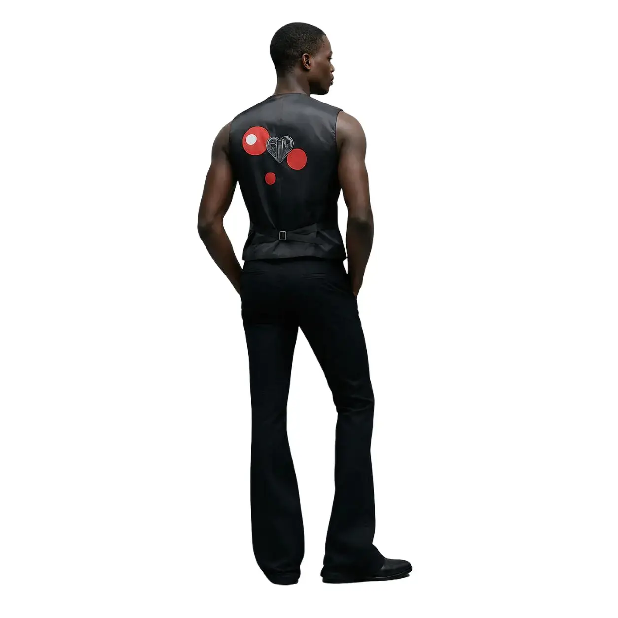 Pinstripe Graphic Vest Sleeveless Slim Fit Waistcoat for Men Button Front Cropped Fashion Streetwear Statement Top for Men Women
