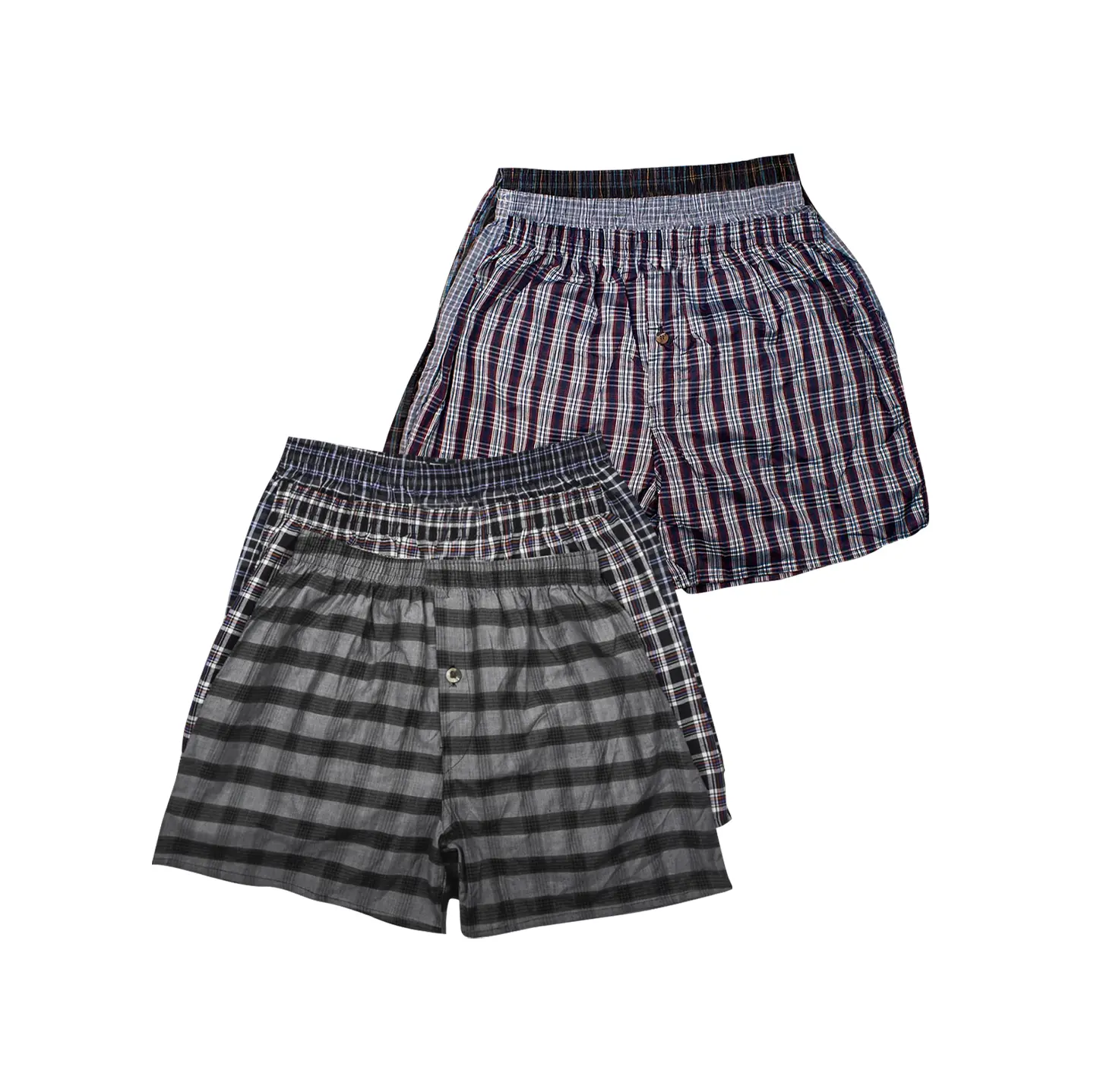 6 Pack Men's 100% Cotton Boxer Shorts Random Mixed Color Relaxed Fit Boxers Breathable Underwear Button Fly Pouch Elastic Waist Undershorts Menswear