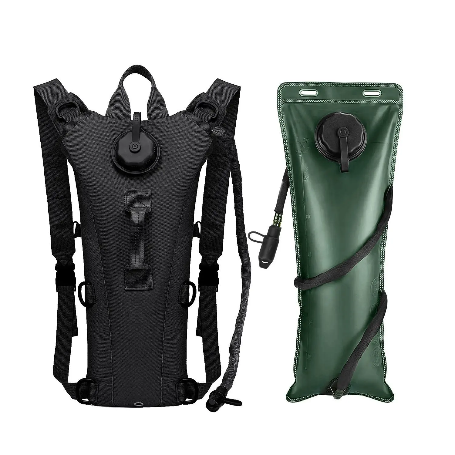 Leak-Proof Hydration Pack Backpack with 3L TPU Bladder, Insulated BPA-Free Anti-Microbial Water Backpack, Large Capacity Easy Clean Tactical Hydration Bag for Men Women Outdoor Hiking Riding