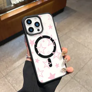 Minimal Stars Magnetic TPU for iPhone Case: Drop-proof design for added protection |for iPhone 16/15/14/13/12/11