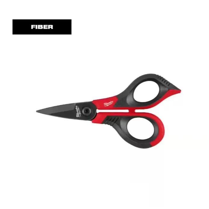 Milwaukee Heavy Duty Kevlar Shears 48-22-3017 - Hand Tools Cutting Supplies, Fiber Cutting Tool with Red and Black Handles