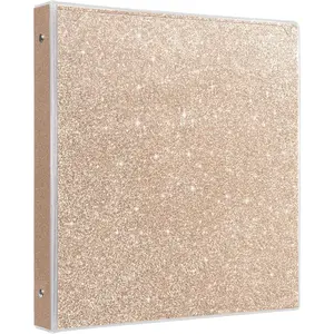 3 Ring Binders 1 Inch Sparkly Binder 1 Inch to Hold 300 Sheets, Fashion Binder Back to School Supplies, Rose Gold