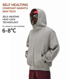 Men’s Oversized Zip Hoodie – Colorblock Minimalist Logo, Heavyweight Fleece, Streetwear Essential Couple Sweatshirt by FPA Casual Long Sleeve