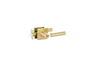 Emtek 5362.KLSUS3NL.SKUS14.LH Select Key in Lever , Two-Point Lockset , Dummy Pair , Modern Rectangular Plate , Key in L-Square Stem , Straight Knurled Handle , LH
