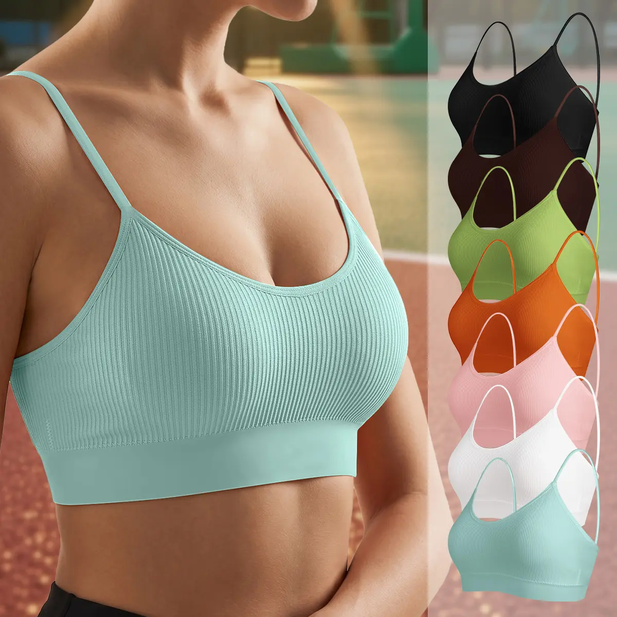 Morelect Women's 3/4/6/7-Pack Classic Ribbed Knitting Bra, Print-Free, Skinny Seamless Fit, Thin Strap, Solid Color, Lightweight, Breathable, Moisture-Managing Fabric, Non-Padded Everyday Bra