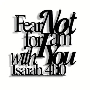 Isaiah 41:10 Letter Pattern Wall Art, 1 Count Reusable Metal Wall Decor, Wall Hanging Decor Modern Home Decor for Home Office Living Room Bedroom Kitchen, Ornaments