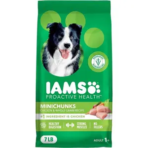 IAMS Proactive Health Minichunks Premium Dry Dog Food, Adult Dog Food Dry Recipe, 7 lb. Bag