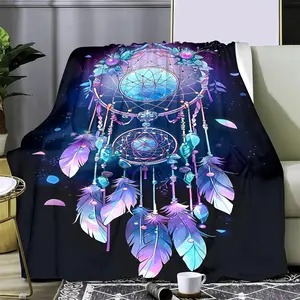 1 Modern Dream Catcher Flannel Blanket - Soft, Warm And Comfortable For Sofas, Beds, Offices And Travel - Gift Ideas For All Seasons