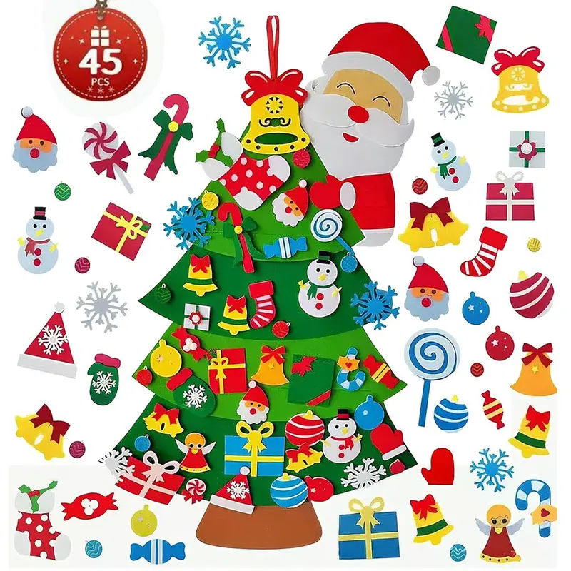 DIY Felt Christmas Tree Set, Christmas Decorations,Door Wall Hanging Decorations,Great Christmas Gift for Friends,Black Friday
