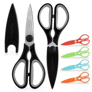 Heavy Duty Kitchen Scissors - Ultra Sharp, Durable Stainless Steel Blades for Cutting Meat, Vegetables, and More