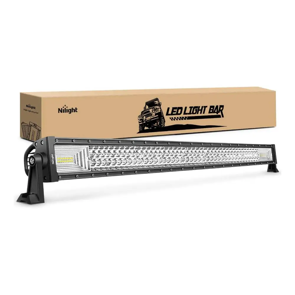 Nilight 42 Inch Aluminum Triple Row LED Light Bar - 648W 43000LM Spot & Flood Combo, IP67 Rated, Super Bright for Jeeps, Mowers, Harvesters | Garden, Backyard Off-Road & Work Lighting, Mower, Snowplow