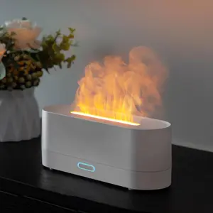 160ML Flame Design Aroma Diffuser, Portable USB Powered Essential Oil Desktop Diffuser, Air Aromatherapy Humidifier with 7 Colors Light for Home Office, Usb Humidifier Machine, Aroma Diffuser Humidifiers